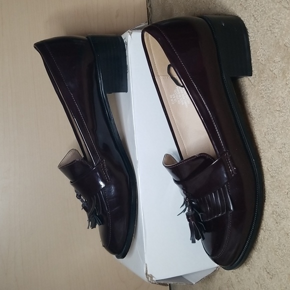 Womens H&M Burgundy loafers size 8.5 - Picture 3 of 10